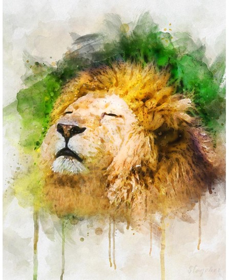 Лъв - акварелна картина Лъв - акварелна картина