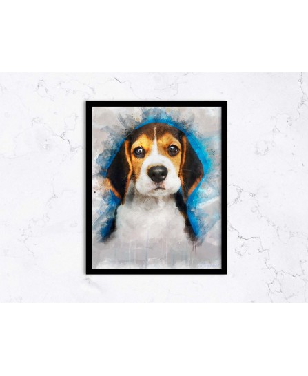 Serious beagle dog - watercolor painting Serious beagle dog - watercolor painting