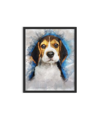 Serious beagle dog - watercolor painting Serious beagle dog - watercolor painting