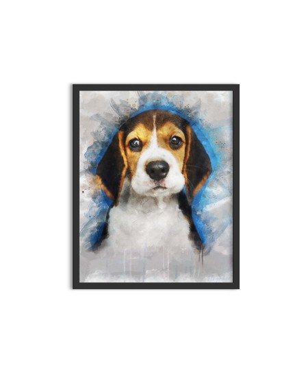 Serious beagle dog - watercolor painting Serious beagle dog - watercolor painting
