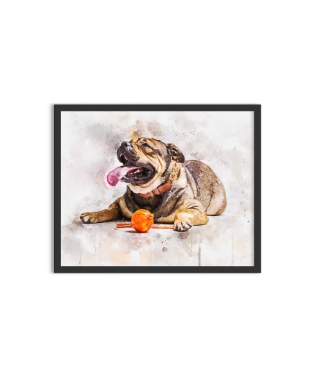 Bulldog francez - pictură în acuarelă Bulldog francez - pictură în acuarelă