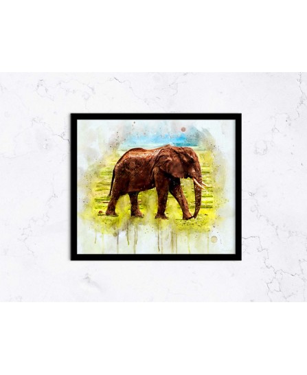 Elephant in the Savannah - watercolor painting Elephant in the Savannah - watercolor painting