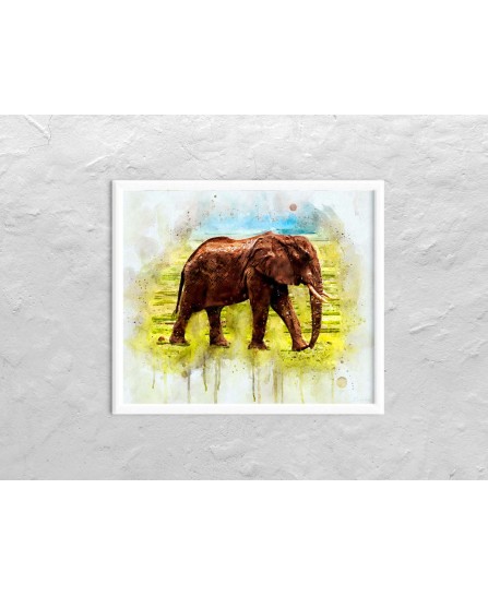 Elephant in the Savannah - watercolor painting Elephant in the Savannah - watercolor painting