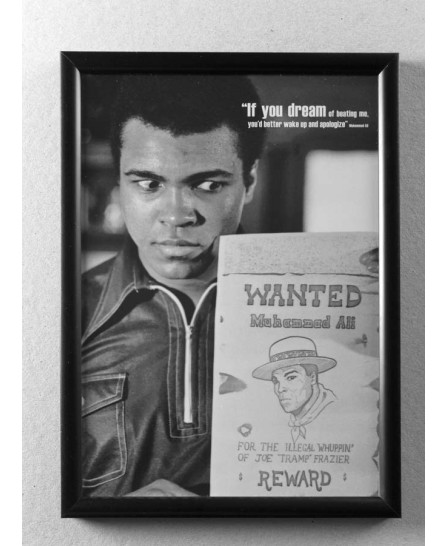 Muhammad Ali (Wanted) - framed 20x30cm