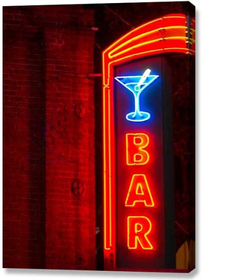 Bar (Neon Red) - canvas print