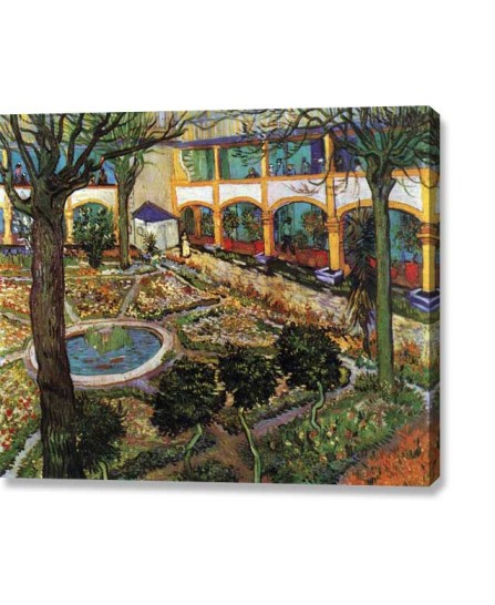 Van Gogh - Garden in the hospital (canvas print) Van Gogh - Garden in the hospital (canvas print)