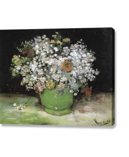 Van Gogh - Vase with Zinnias (canvas print)