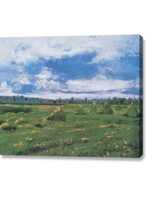 Van Gogh - Wheat Fields with Stacks 1888 (canvas print) Van Gogh - Wheat Fields with Stacks 1888 (canvas print)