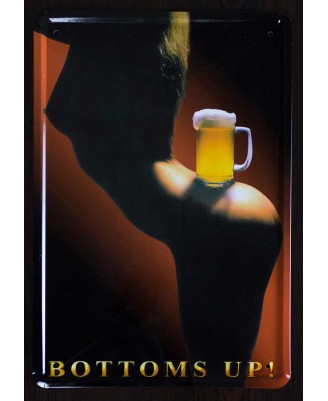 Bottoms Up - tin sign 20x30cm Bottoms Up - tin sign 20x30cm