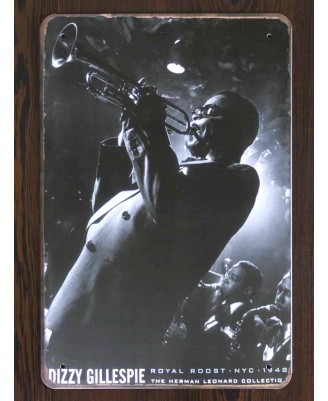 Dizzy Gillespie - tin sign 20x30cm Dizzy Gillespie - tin sign 20x30cm