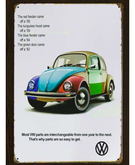 VW Beetle (Color Evolution) - tin sign 20x30cm VW Beetle (Color Evolution) - tin sign 20x30cm