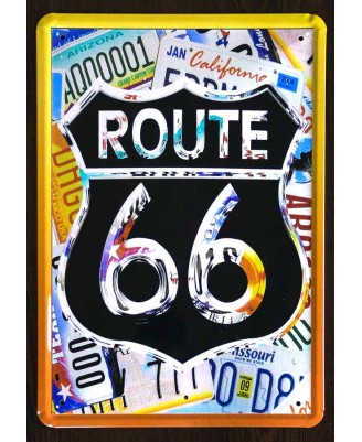 Route 66 - метална табела 20x30cm