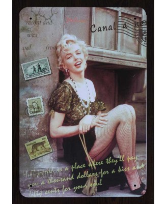 Marilyn Monroe - tin sign 20x30cm