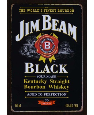 Jim Beam Black - tin sign 20x30cm