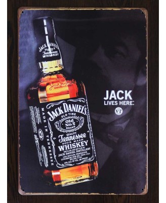 Jack Daniels (Jack Lives Here) - tin sign 20x30cm