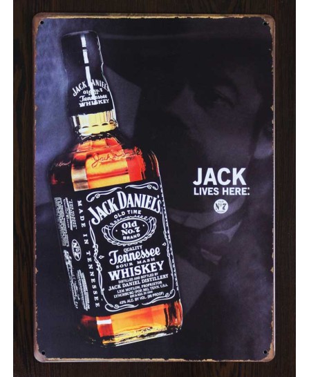 Jack Daniels (Jack Lives Here) - tin sign 20x30cm