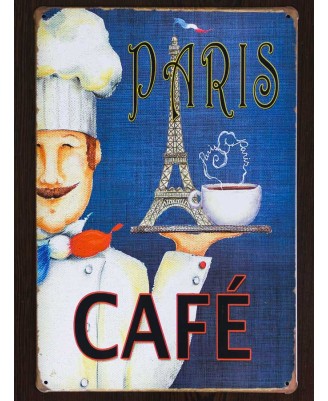 Paris Cafe - tin sign 20x30cm Paris Cafe - tin sign 20x30cm