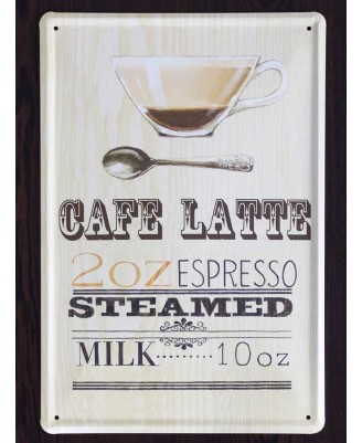 Coffee (Cafe Latte) - tin sign 20x30cm