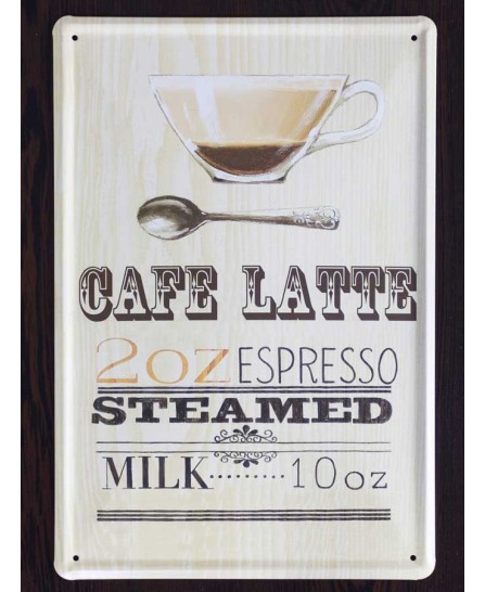 Coffee (Cafe Latte) - tin sign 20x30cm