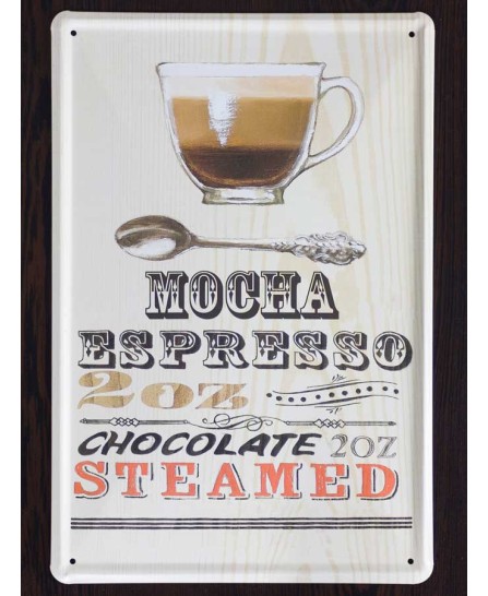 Coffee (Mocha Espresso) - tin sign 20x30cm Coffee (Mocha Espresso) - tin sign 20x30cm
