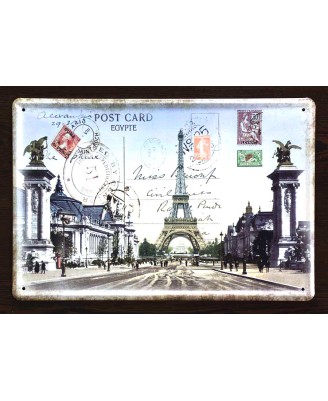 Paris - Landmarks postcard - tin sign 20x30cm Paris - Landmarks postcard - tin sign 20x30cm