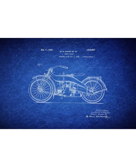 Патент - Харли Мотоциклет 1924 (40х60см) Патент - Харли Мотоциклет 1924 (40х60см)
