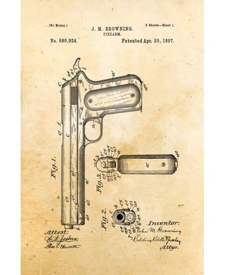 Патент - Пистолет Браунинг 1897 (40х60см) Патент - Пистолет Браунинг 1897 (40х60см)
