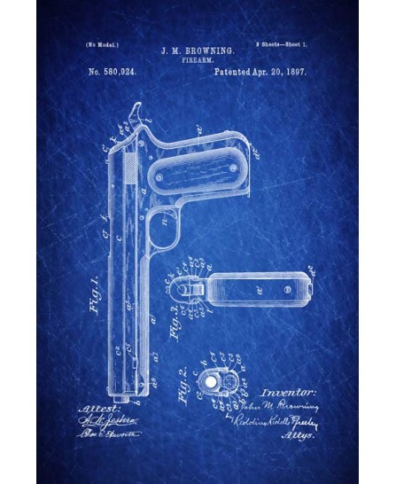 Патент - Пистолет Браунинг 1897 (40х60см) Патент - Пистолет Браунинг 1897 (40х60см)