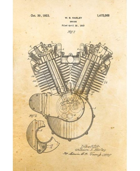 Patent - Harley Engine 1923 (40x60cm)