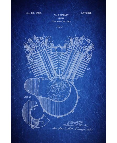 Patent - Harley Engine 1923 (40x60cm)