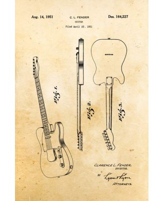 Patent - Fender Guitar Stratocaster (40x60cm)