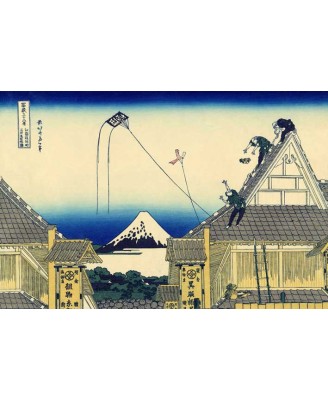 Katsushika Hokusai - The Mitsui shop in Suruga in Edo