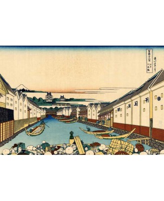 Katsushika Hokusai - Nihonbashi bridge in Edo