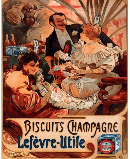 Alphonse Mucha - BISCUITS CHAMPAGNE LEFÈVRE UTILE - 40х50см Alphonse Mucha - BISCUITS CHAMPAGNE LEFÈVRE UTILE - 40х50см
