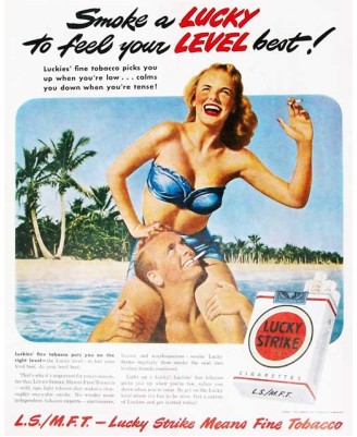 Lucky Strike cigarettes advert 1949 (40x50cm)