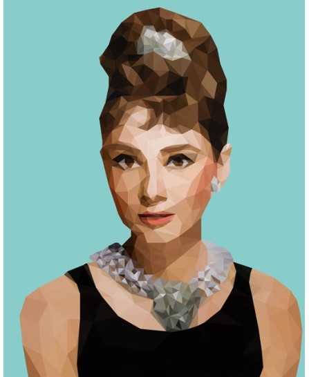 Audrey Hepburn (polygonal) - 40х50cm