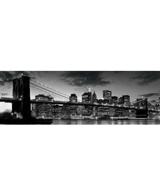 NY - Brooklyn Bridge at Dusk Black & White
