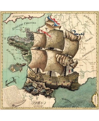 Map - The Kingdom of France - 60x60cm Map - The Kingdom of France - 60x60cm