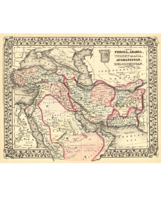 Map of Asia (1880) - 60x74cm Map of Asia (1880) - 60x74cm