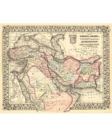 Map of Asia (1880) - 60x74cm Map of Asia (1880) - 60x74cm