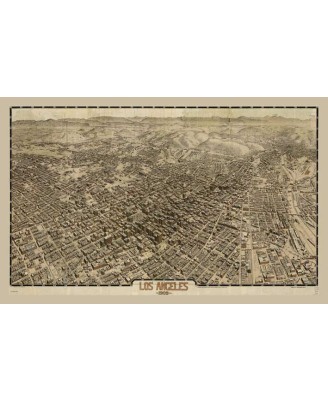 Map of Los Angeles - 1909 (bird's view) 58x91cm