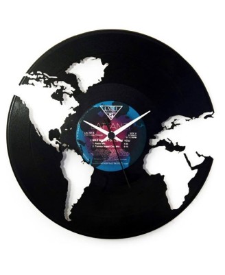Vinyl Clock - World
